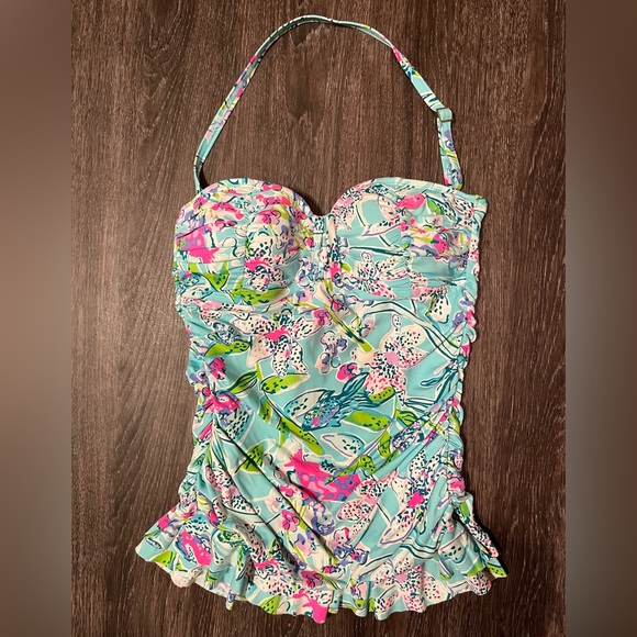 Lilly Pulitzer Carmen Ruffled Tankini Top Size 0 - Picture 2 of 5